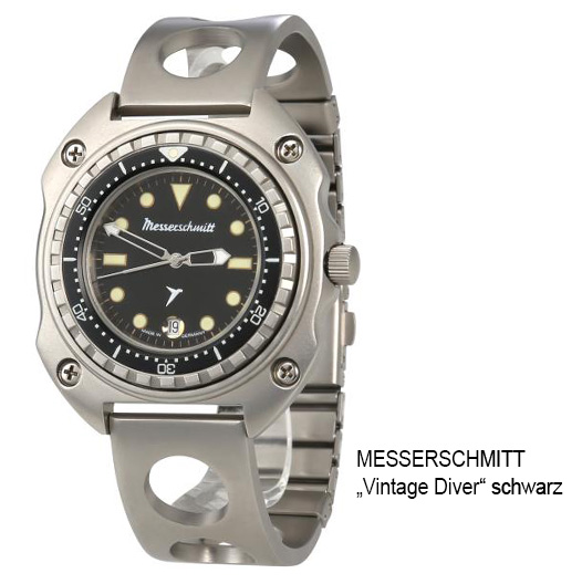 Messerschmitt Vintage Diver schwarz